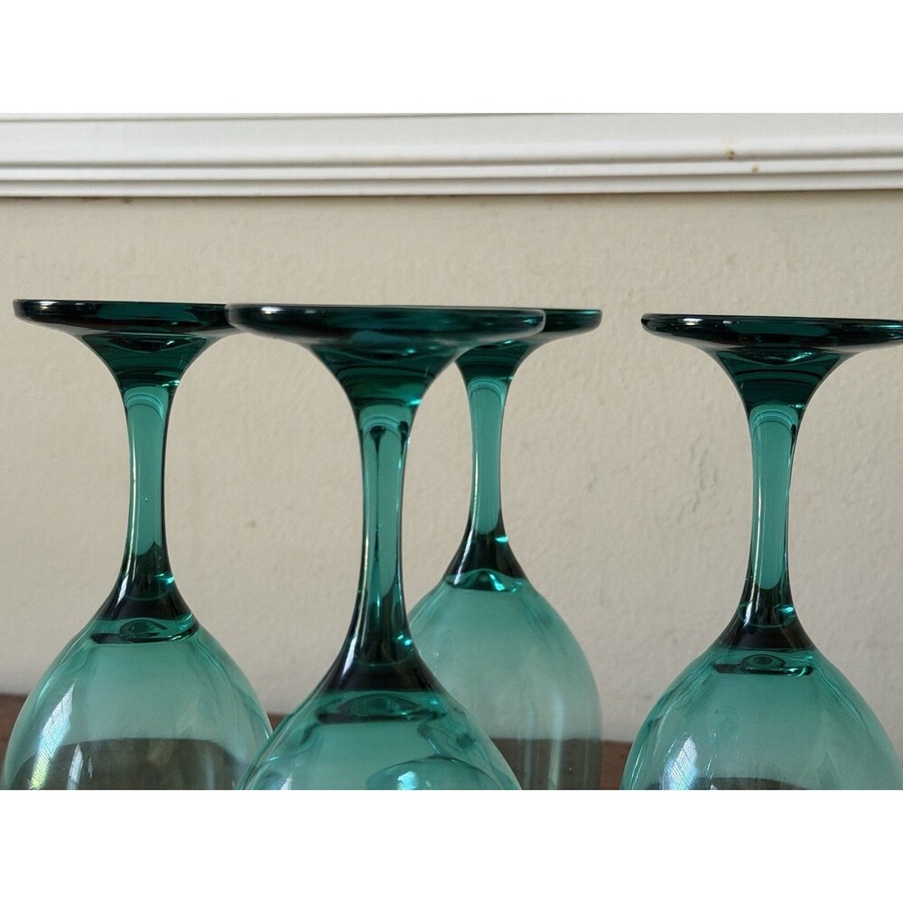 Cristar Rioja Wine Glasses Smoke Green 8" 12oz Goblets Set of 4 - Picture 9 of 11